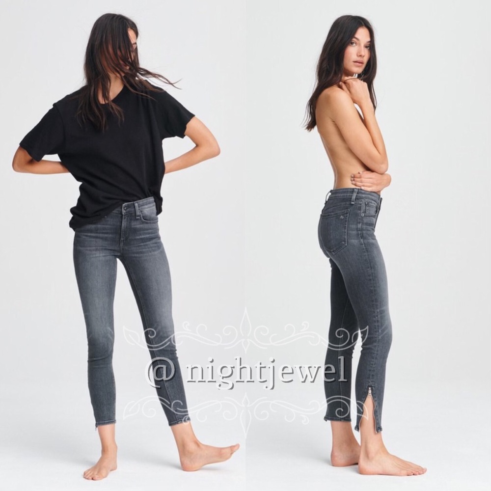 PREMIUM🖤💖RAG & BONE Cate Mid-Rise Skinny Abbey Road Slim Ankle Grey Jean $255
